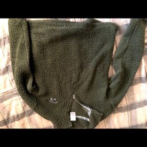 PINK emerald green Sherpa sweater